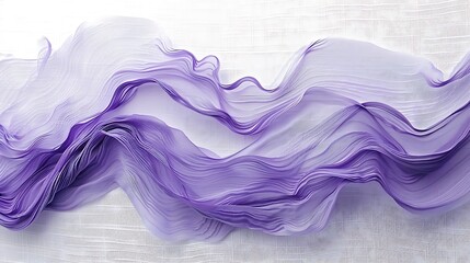 A high-definition image of periwinkle waves on a white canvas texture