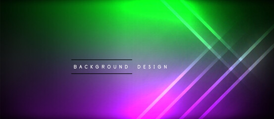 Aufkleber - Neon glowing circle rays, light round lines in the dark, planet style neon wave lines. Energetic electric concept design for wallpaper, banner, background