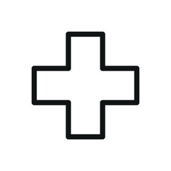 Pharmacy cross isolated icon, medical cross vector symbol with editable stroke