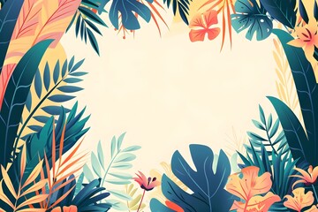 Wall Mural - Tropical frame graphic resource background