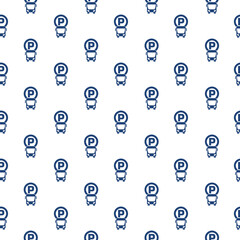 Wall Mural - Bus parking icon seamless pattern on white