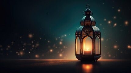 Wall Mural - arabic lantern of ramadan celebration background illustration