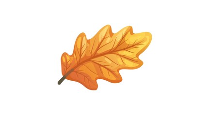 Sticker - Cartoon gold icon of an autumn leaf for web design on a white background