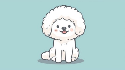 Poster - Minimal cute dog doodle sticker wallpaper