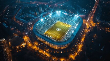 Wall Mural - Aerial View of a Soccer Stadium
