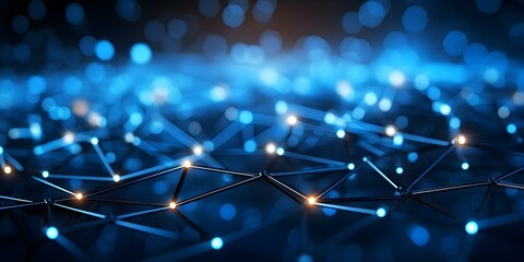 Poster - blue abstract background symbolizes technologys vast potential and network connections visually. con