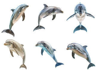 Wall Mural - Dolphin full body isolate on transparency background PNG