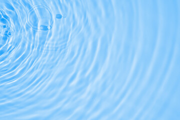 Wall Mural - Abstract transparent water shadow surface texture natural ripple on blue background