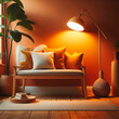 © Paulrommer - Orange Room With Bench and Lamp