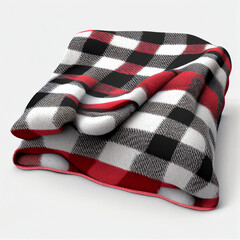 Wall Mural - a close up of a blanket on a white surface with a red edge