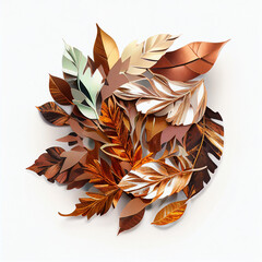 Wall Mural - there are many different colored leaves arranged in a circle