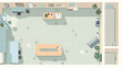 © standret - Top view of hospital reception floor with furniture and plants