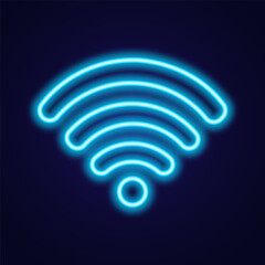 Wall Mural - Vector signal wifi sign neon effect. Fully vector effect without raster effects