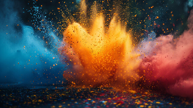 Holi, the Indian festival of colors; is animated, vivid, and very little blurred
