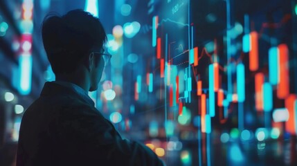 Aufkleber - Business people analyze financial data chart trading forex,