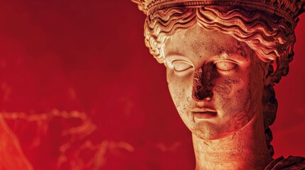 Sticker - ancient greek statue in red lighting