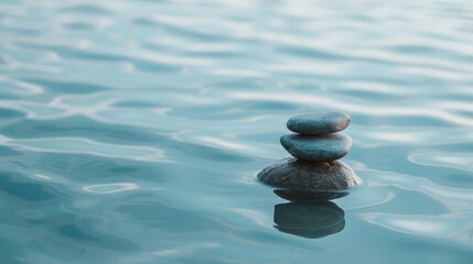 Sticker - Serene zen stones in tranquil water