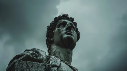 Poster - Dramatic stone statue with ornate details