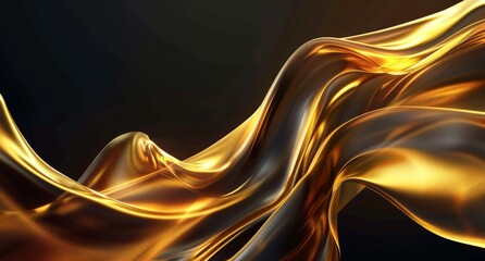 Canvas Print - Flowing golden fabric abstract background