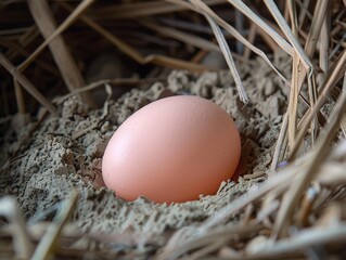 Canvas Print - Egg in a nest of straw