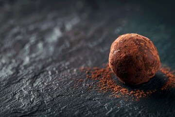Wall Mural - Delicious chocolate truffle on dark background