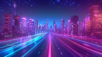 Aufkleber - skyline road to city, Abstract background For business Graphic design illustration