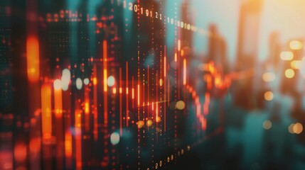 Aufkleber - Stock market or forex trading graph and candlestick chart