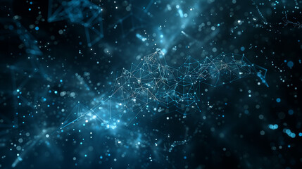 A blue background with a lot of dots and lines