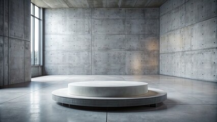 Wall Mural - Modern concrete stage in a spacious industrial style room.