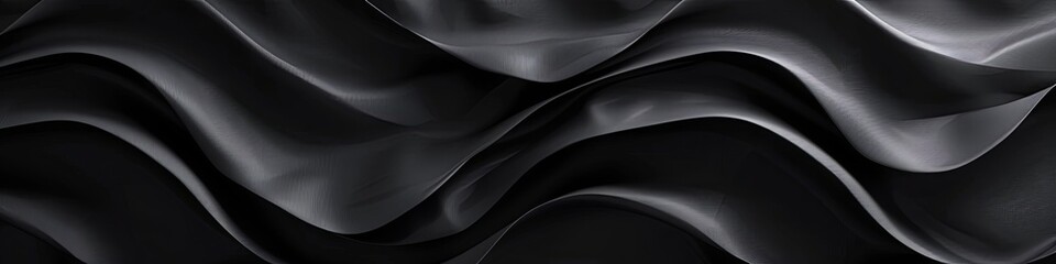 Wall Mural - abstract smooth black background - close-up texture of black color. wavy lines. 