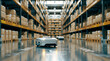 © yuzy - 物流倉庫で自律移動するロボットRobots moving autonomously in logistics warehouses.