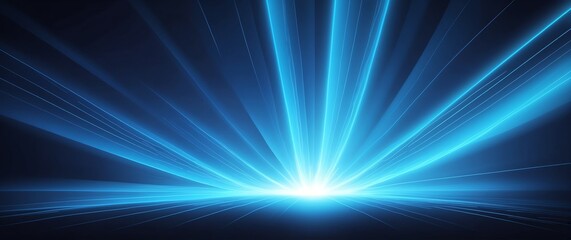 Wall Mural - abstract bright blue rays of light beams spectrum banner illustration