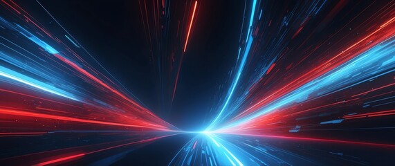 Wall Mural - red and blue digital speed future technology abstract concept background banner illustration