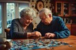 © Alghas - elderly couple doing a puzzle in the living room