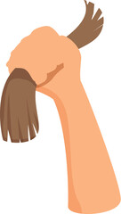 Poster - Vector image of a hand in a painting gesture holding a brush with bristles