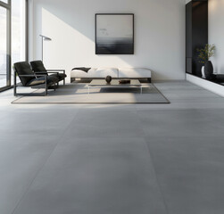 Aufkleber - minimal interior living room with artwork framed