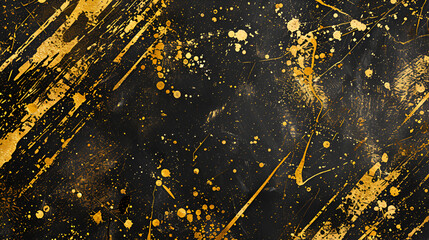 Wall Mural - Abstract yellow glitter powder splatted background,technology motion of color illustration exploding throwing color powder, color glitter texture on black business background
