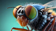 © 4K_Heaven - Zoomed-in view of a mutated fly with mutated wings and enlarged compound eyes, a disturbing portrayal of genetic aberration, Generative AI