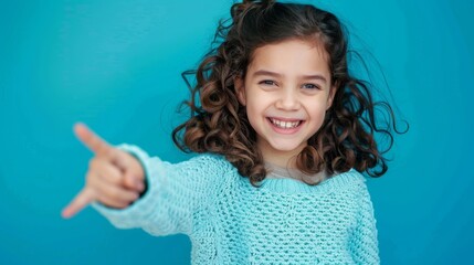 Wall Mural - The smiling curly-haired girl