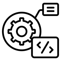 Unique design icon of coding development 

