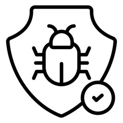 Sticker - A colored design icon of bug security 

