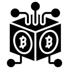 Sticker - Editable design icon of bitcoin cube

