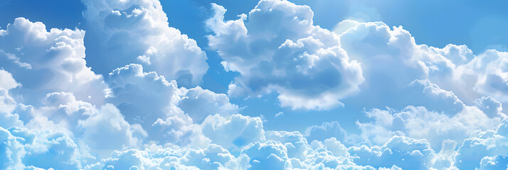 Wall Mural - Seamless pattern with a beautiful blue sky and cloud concept perfect as a background with copy space image