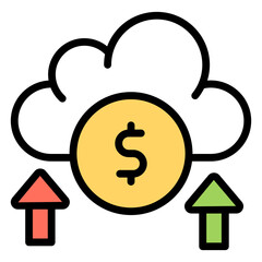 Wall Mural - Perfect design icon of cloud money upload

