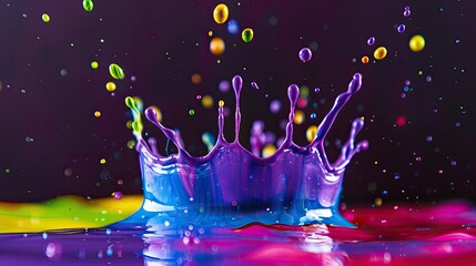 Wall Mural - High-speed photography capturing paint splashes frozen in motion