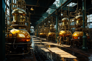 Wall Mural - Industrial interior of distillery plant