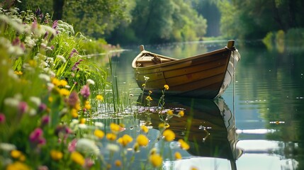 Wall Mural - boat on the lake