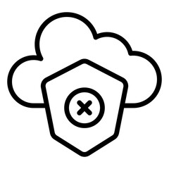 Poster - Creative design icon of cloud security

