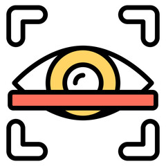 Poster - A flat design icon of eye scan

