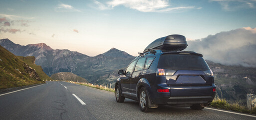 Wall Mural - car for traveling with a mountain road